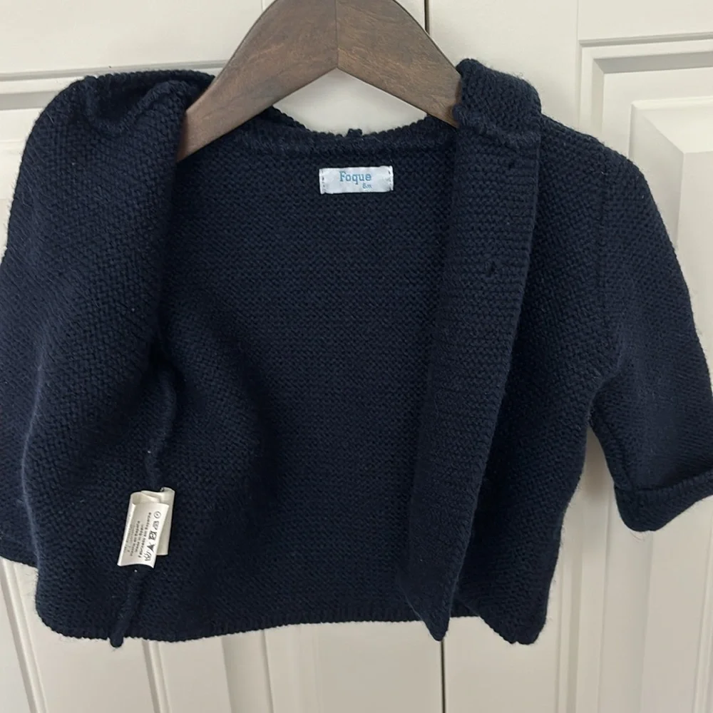 Foque Baby Boy’s Navy Blue Knitted Wool Blend Coat